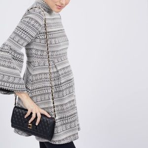 Octavia Maternity Black & White Bell Sleeve Tunic